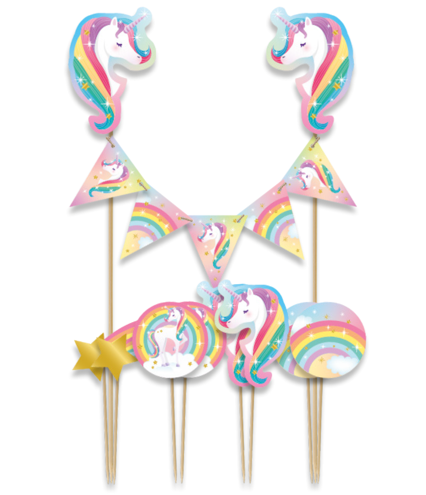 Paper Dreams Unicorn Party Cake Toppers | per piece Paper Dreams Unicorn Party Cake Toppers | per piece