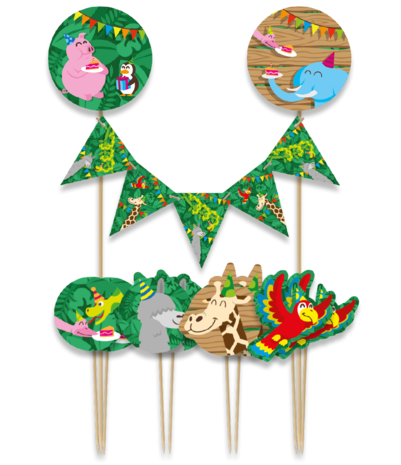 Paper Dreams Jungle Party Cake Toppers | per piece Paper Dreams Jungle Party Cake Toppers | per piece