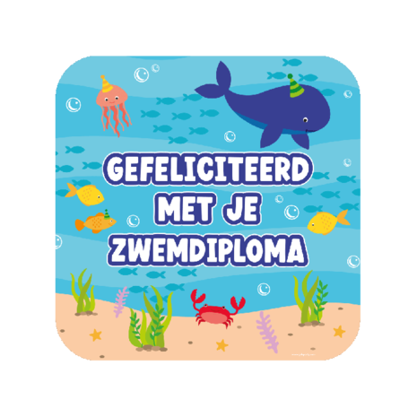 Paper Dreams Swimming diploma Door sign 50x50cm | per piece