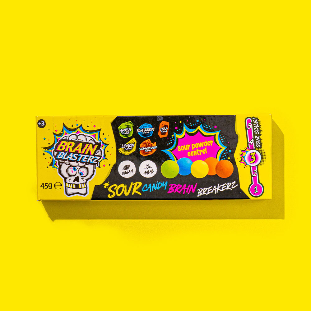 Brain Blasterz Sour Balls | per pakje van 45 gram Brain Blasterz Sour Balls | per pakje van 45 gram