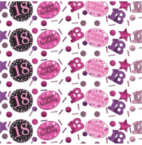 Tuf-Tuf 18 jaar Sparkling Roze Tafeldecoratie Pakket | 34-delig Tuf-Tuf 18 jaar Sparkling Roze Tafeldecoratie Pakket | 34-delig