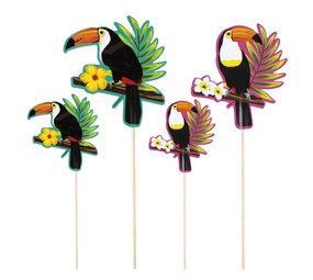 Boland Cocktail sticks Set Hawaii Toekan | 4-piece Boland Cocktail sticks Set Hawaii Toekan | 4-piece