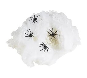 Folat Spinnenweb wit met 6 spinnen | 20gram Folat Spinnenweb wit met 6 spinnen | 20gram