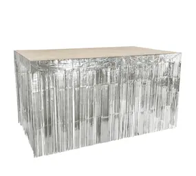 Boland Jupe de table Argent Métallisé 74x300cm | par pièce Boland Jupe de table Argent Métallisé 74x300cm | par pièce