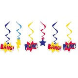Amscan Superhelden Slogan Hangdecoratie Swirls 60cm | 6 stuks Amscan Superhelden Slogan Hangdecoratie Swirls 60cm | 6 stuks