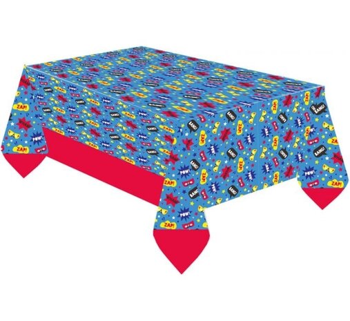 Nappe avec slogan de super-héros 120x180cm | par pièce Nappe avec slogan de super-héros 120x180cm | par pièce