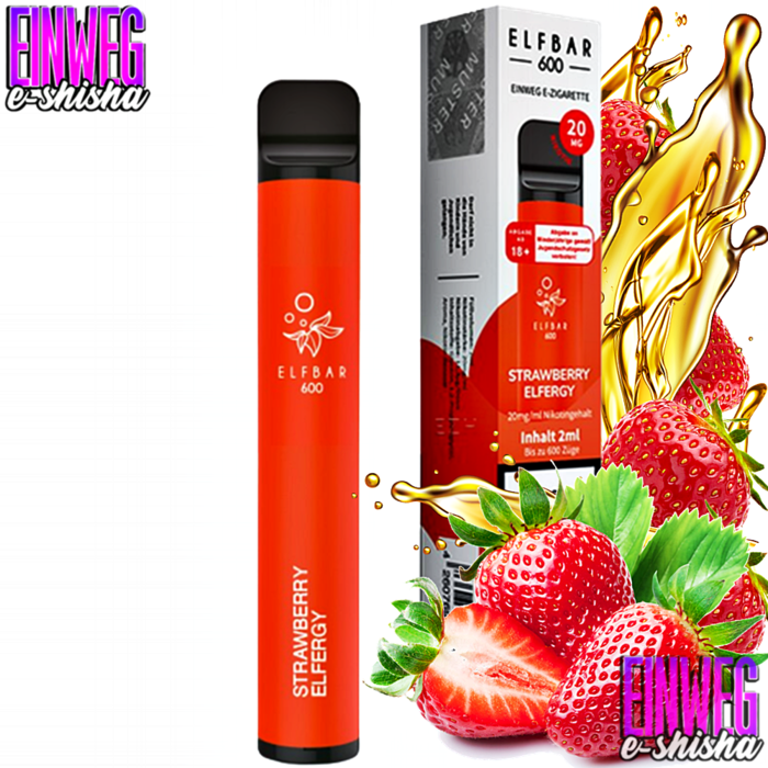 Elf Bar Elf Bar 600 - Strawberry Energy - Einweg E-Shisha - 600 Züge - 20 mg Nikotin