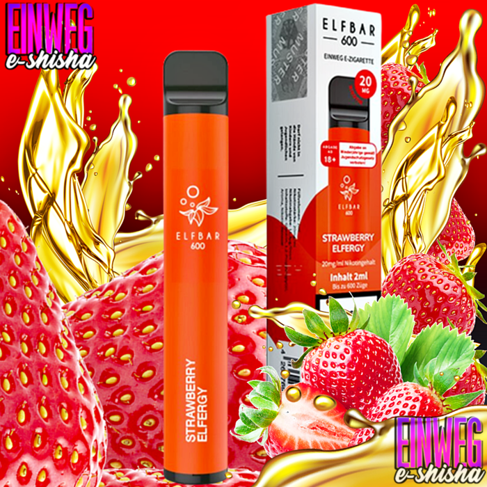 Elf Bar Elf Bar 600 - Strawberry Energy - Einweg E-Shisha - 600 Züge - 20 mg Nikotin