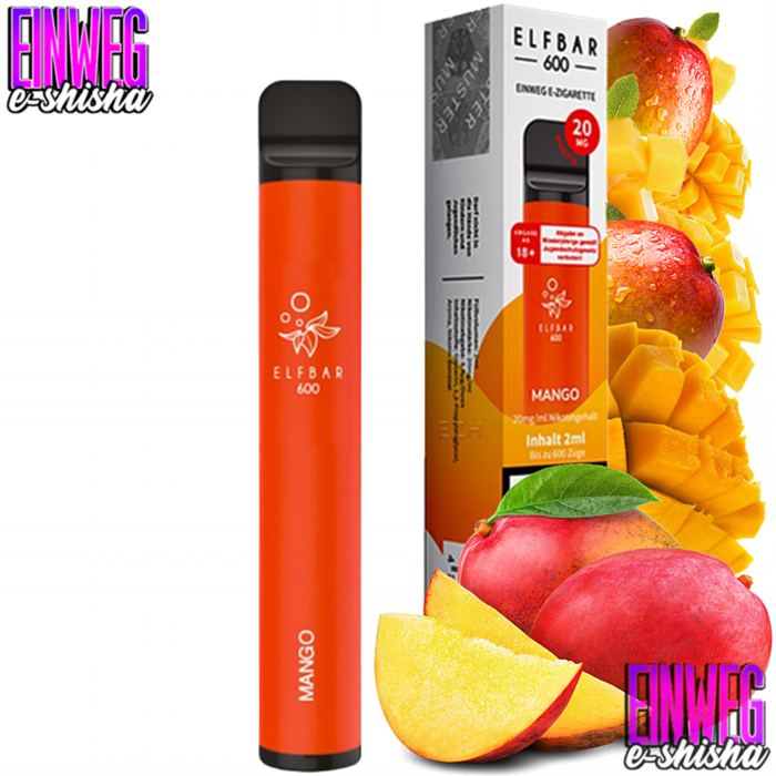 Elf Bar Elf Bar 600 - Mango - Einweg E-Shisha - 600 Züge - 20 mg Nikotin