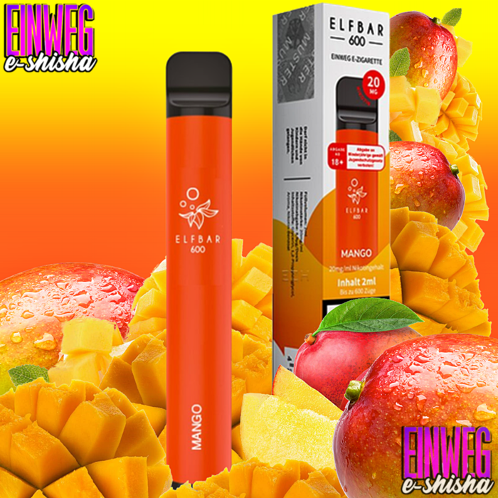 Elf Bar Elf Bar 600 - Mango - Einweg E-Shisha - 600 Züge - 20 mg Nikotin