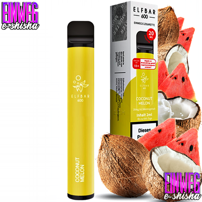 Elf Bar Elf Bar 600 - Coconut Melon - Einweg E-Shisha - 600 Züge - 20 mg Nikotin