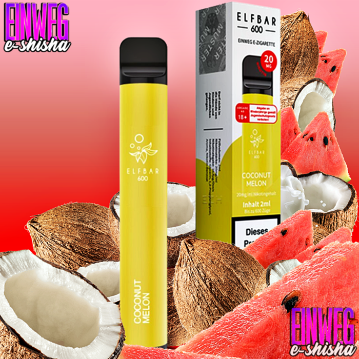 Elf Bar Elf Bar 600 - Coconut Melon - Einweg E-Shisha - 600 Züge - 20 mg Nikotin