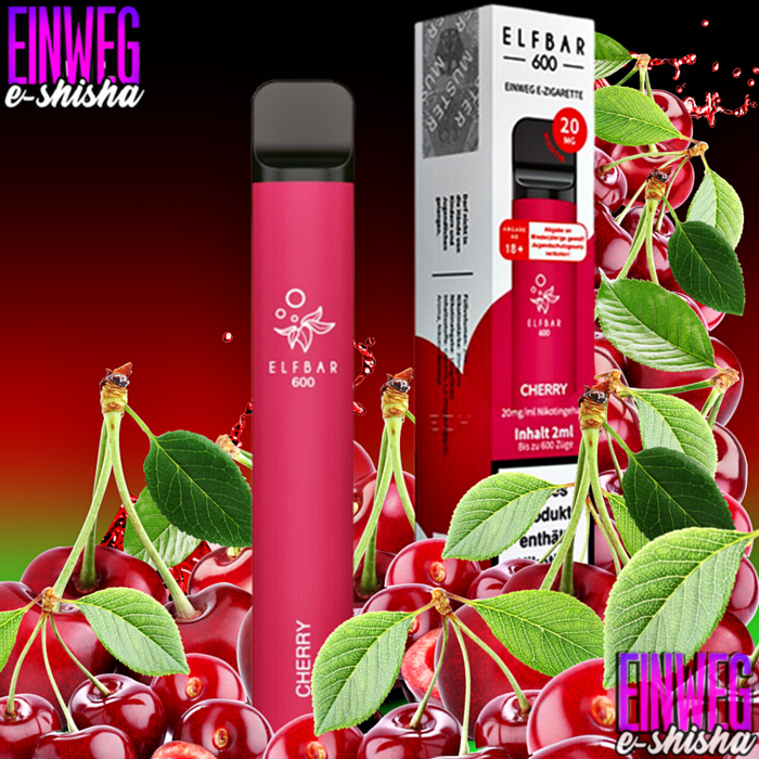 Elf Bar Elf Bar 600 - Cherry - Einweg E-Shisha - 600 Züge - 20 mg Nikotin