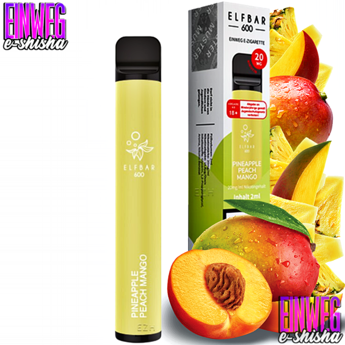Elf Bar Elf Bar 600 - Pineapple Peach Mango - Einweg E-Shisha - 600 Züge - 20 mg Nikotin