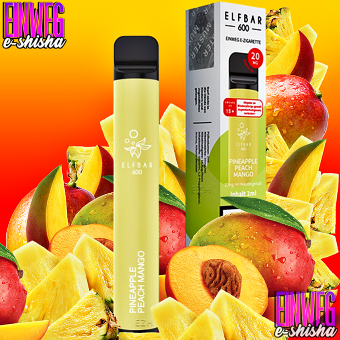 Elf Bar Elf Bar 600 - Pineapple Peach Mango - Einweg E-Shisha - 600 Züge - 20 mg Nikotin