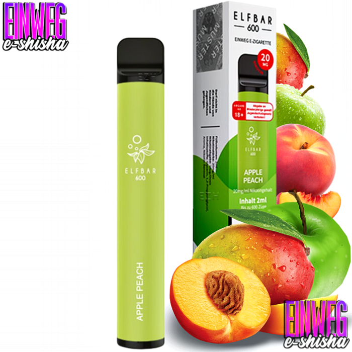 Elf Bar Elf Bar - 600 - Apple Peach - Einweg E-Shisha - 600 Züge - 20 mg Nikotin