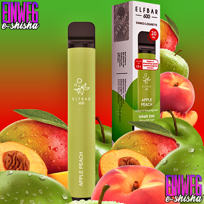 Elf Bar Elf Bar - 600 - Apple Peach - Einweg E-Shisha - 600 Züge - 20 mg Nikotin
