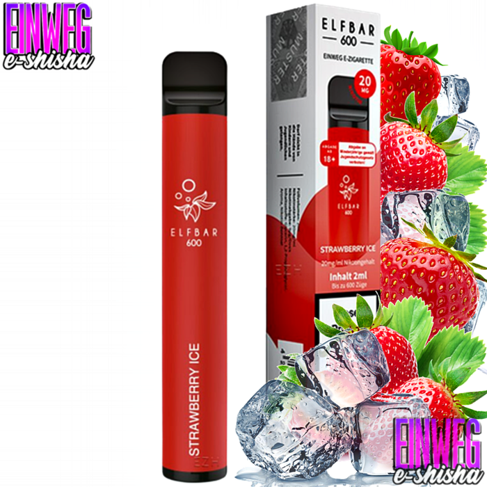 Elf Bar Elf Bar - 600 - Strawberry Ice - Einweg E-Shisha - 600 Züge - 20 mg Nikotin