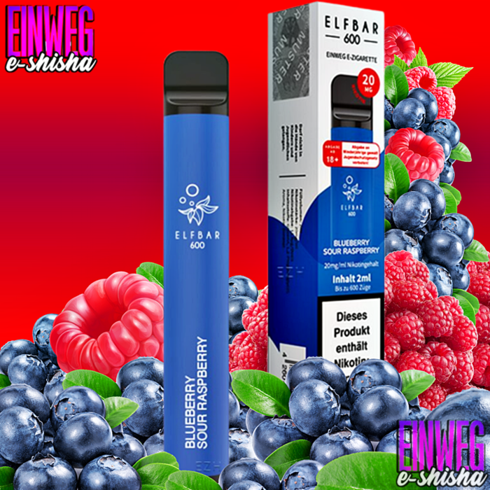 Elf Bar Elf Bar - 600 - Blueberry Sour Raspberry - Einweg E-Shisha - 600 Züge - 20 mg Nikotin
