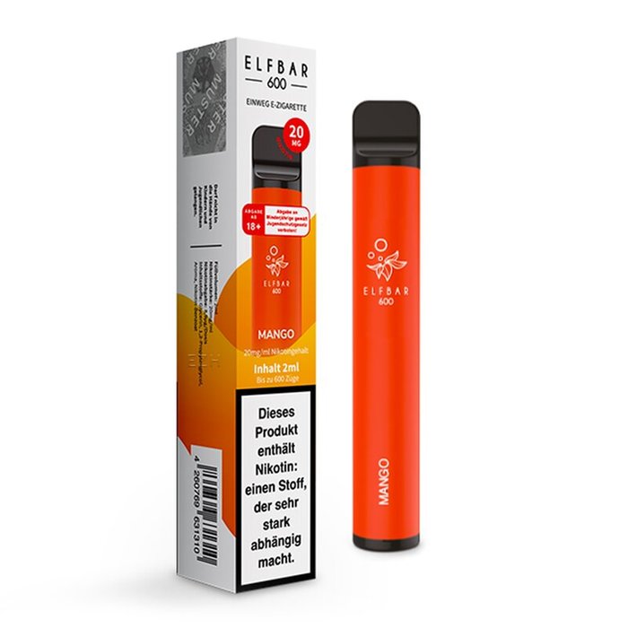 Elf Bar Elf Bar 600 - Mango - Einweg E-Shisha - 600 Züge - 20 mg Nikotin