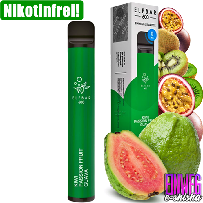 Elf Bar Elf Bar 600 - Kiwi Passion Fruit Guava - Einweg E-Shisha - 600 Züge - Nikotinfrei