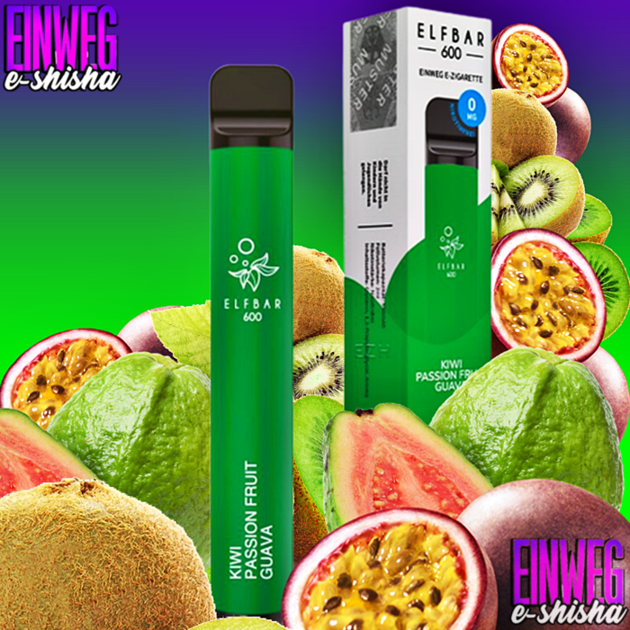 Elf Bar Elf Bar 600 - Kiwi Passion Fruit Guava - Einweg E-Shisha - 600 Züge - Nikotinfrei