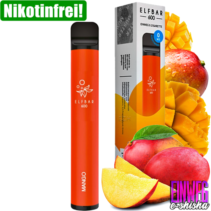 Elf Bar Elf Bar 600 - Mango - Einweg E-Shisha - 600 Züge - Nikotinfrei