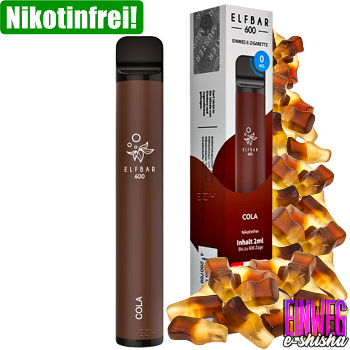 Elf Bar Elf Bar - 600 - Cola - Einweg E-Shisha - 600 Züge - Nikotinfrei