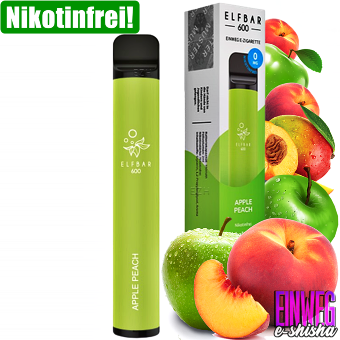 Elf Bar Elf Bar - 600 - Apple Peach - Einweg E-Shisha - 600 Züge - Nikotinfrei