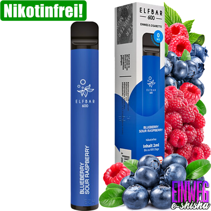 Elf Bar Elf Bar - 600 - Blueberry Sour Raspberry - Einweg E-Shisha - 600 Züge - Nikotinfrei