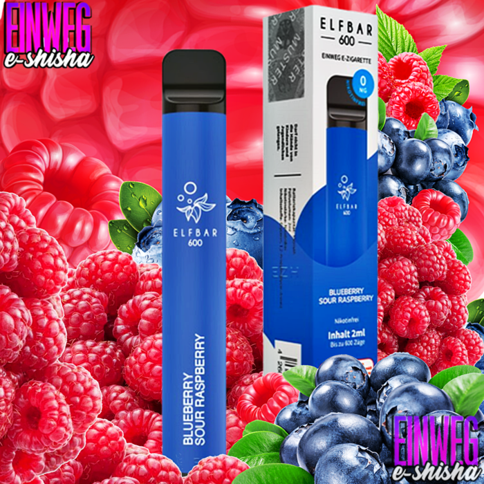 Elf Bar Elf Bar - 600 - Blueberry Sour Raspberry - Einweg E-Shisha - 600 Züge - Nikotinfrei
