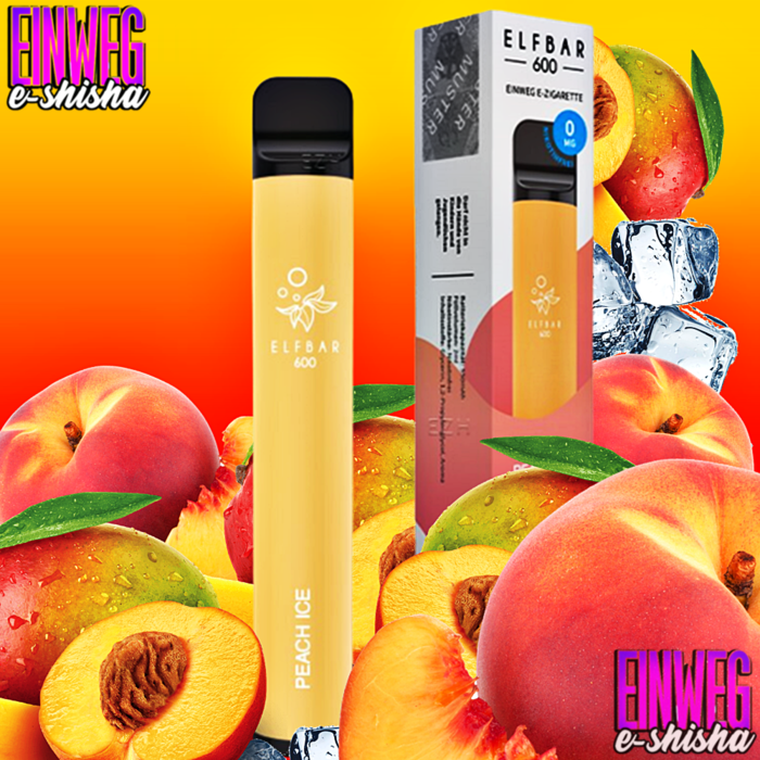 Elf Bar Elf Bar - 600 - Peach Ice - Einweg E-Shisha - 600 Züge - Nikotinfrei