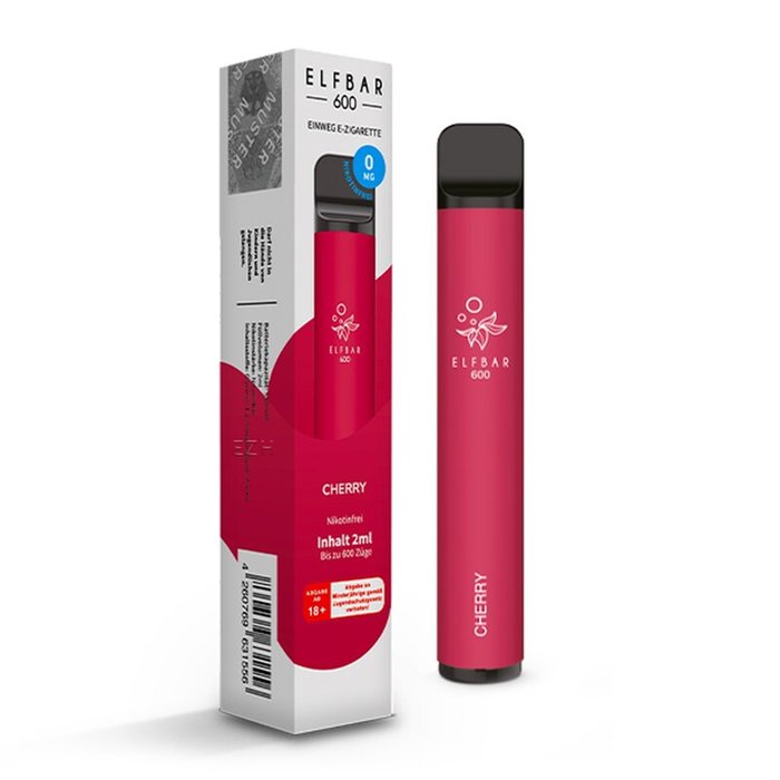 Elf Bar Elf Bar 600 - Cherry - Einweg E-Shisha - 600 Züge - Nikotinfrei
