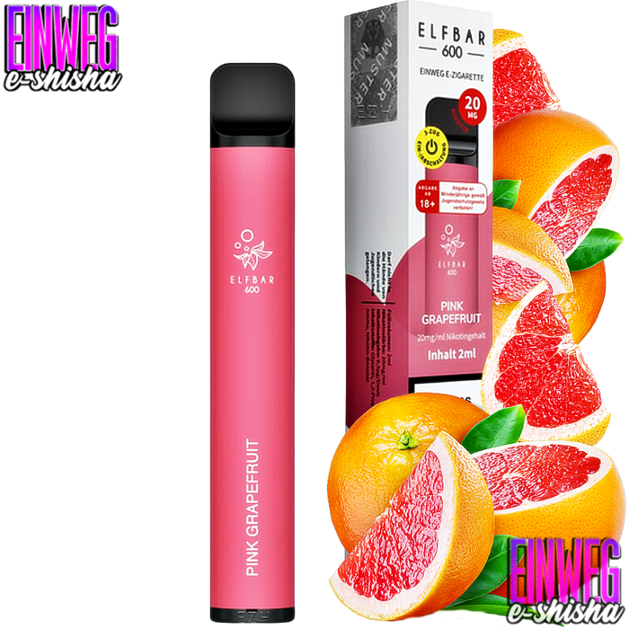 Elf Bar Elf Bar - 600 - Pink Grapefruit - Einweg E-Shisha - 600 Züge - 20 mg Nikotin