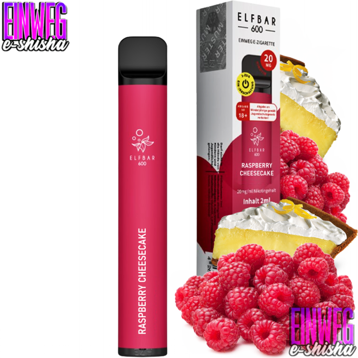 Elf Bar Elf Bar - 600 - Raspberry Cheesecake - Einweg E-Shisha - 600 Züge - 20 mg Nikotin