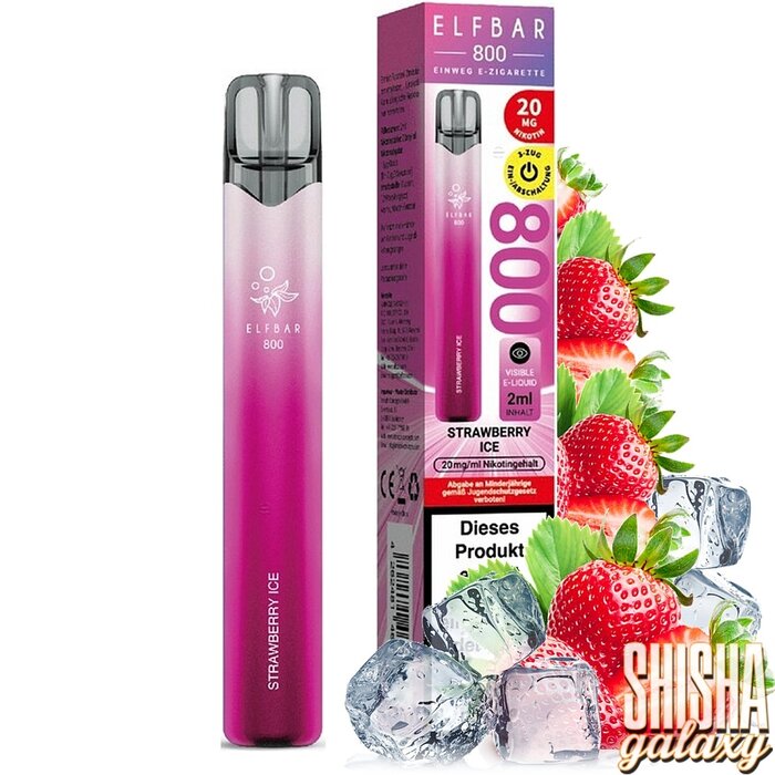 Elf Bar Elfbar 800 - Strawberry Ice - Einweg E-Shisha - 800 Züge / Nikotin 20 mg