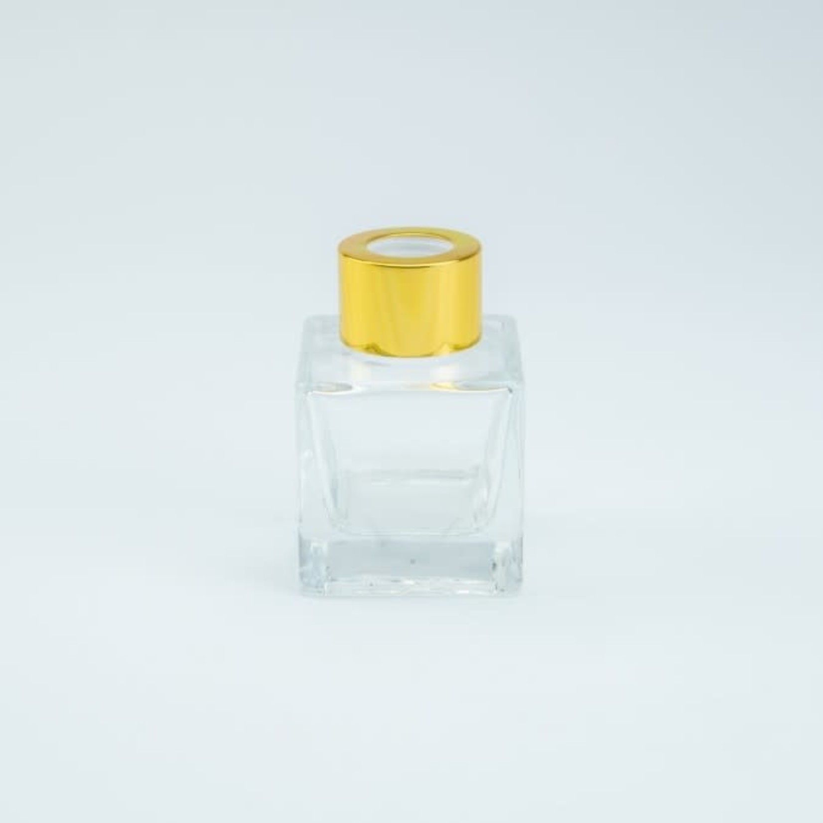 Parfumflesje vierkant transparant/goud