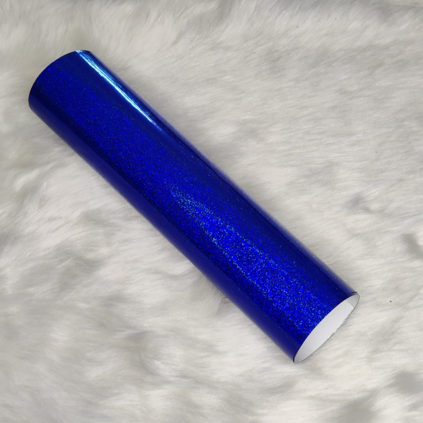 Vinyl holografisch sparkle donker blauw 20 cm