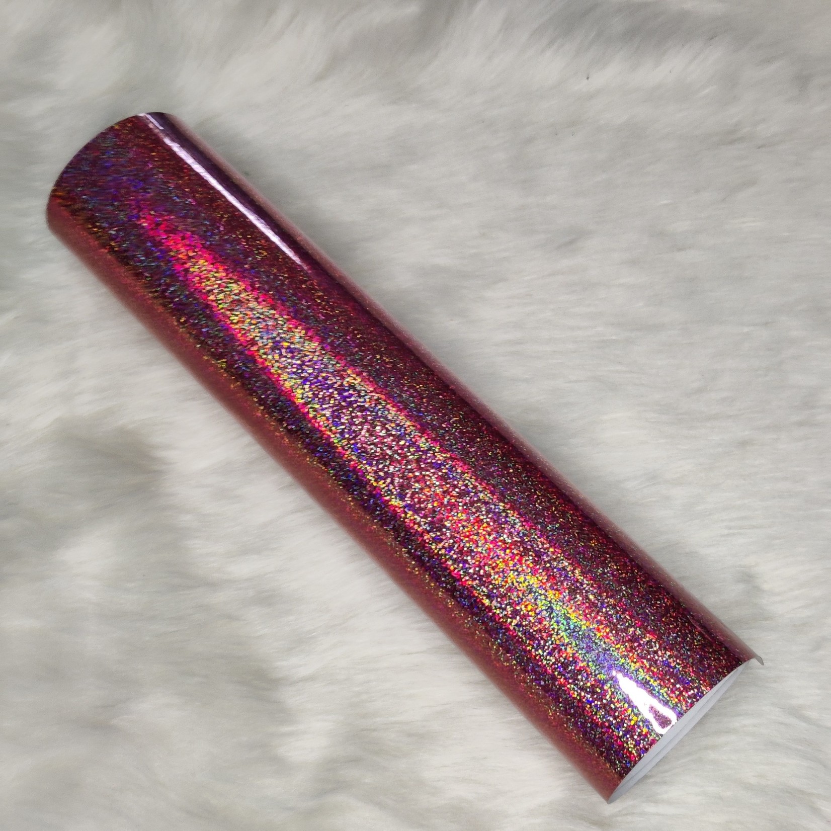 Vinyl holografisch sparkle rosé goud 20 cm