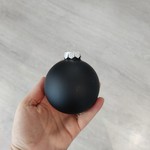 Kerstbal 8 cm zwart Mat
