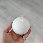 Kerstbal 8 cm wit Glans