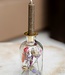 Glas-Kerzenhalter 16cm Trockenblumen lila