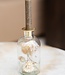 Glas-Kerzenhalter 16cm Trockenblumen weiß