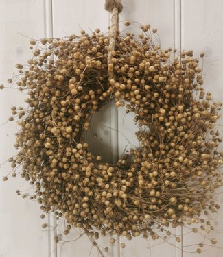 MyFlowers Flax wreath brown natural | Ø 30 centimetres