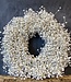 Weißer Flachs-Kranz | Kranz aus getrocknetem Flachs | Durchmesser 30 Zentimeter