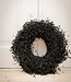 Black flax wreath | Wreath of dried flax | Diameter 30 centimetres