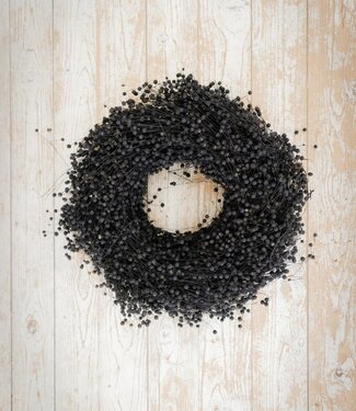 Schwarzer Flachs-Kranz | Durchmesser 40 Zentimeter