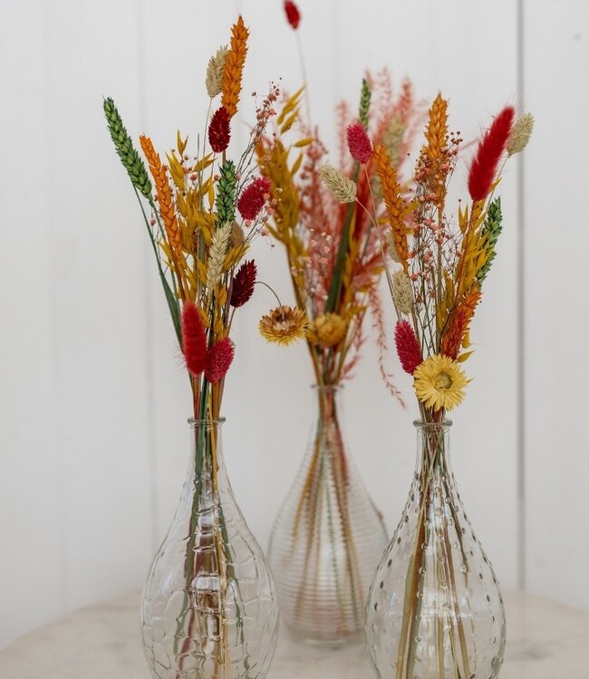 Set Loua Mix | 3 Vasen mit gemischten Trockenblumen