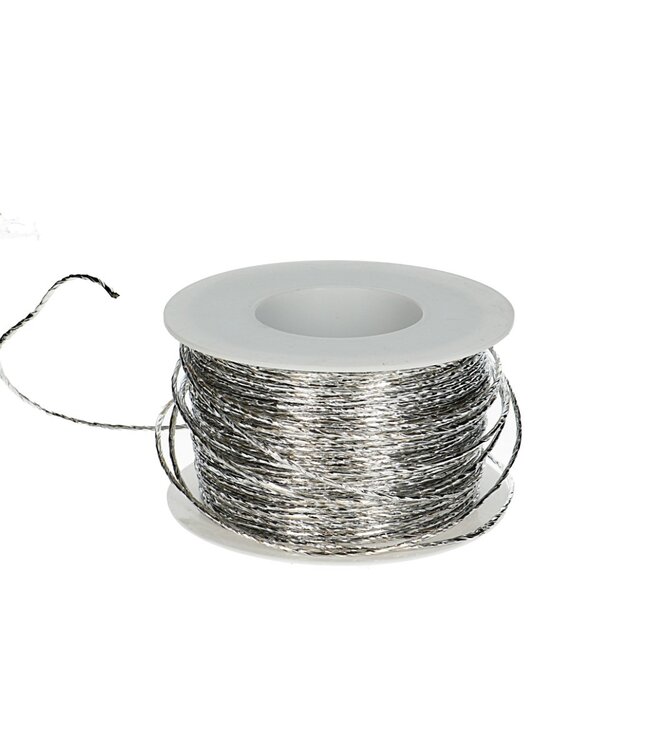 Silver colored thread Paper 2mm | Length 100 meters | Can be ordered per piece