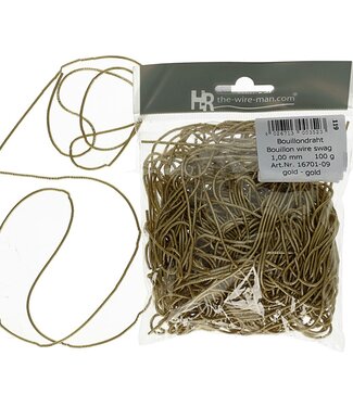 Gold-colored wire Bouillon wire 1mm 100 grams (x1)